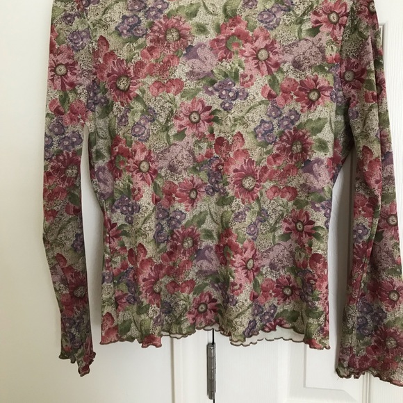 Liz Claiborne floral top L - Picture 3 of 4